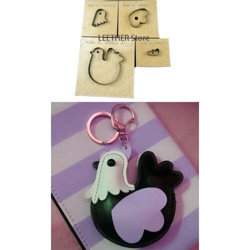 Japan Steel Blade 4pcs/set Wooden Die Cock Leather Craft Punch Hand Tool Cut Knife Mould Sewing Accessories