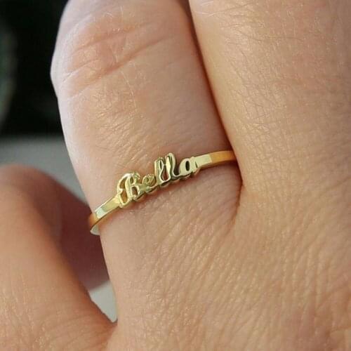 Custom Name Rings for Women Stainless Steel Bague Rose Gold Custom Rings For Woman Free Shipping