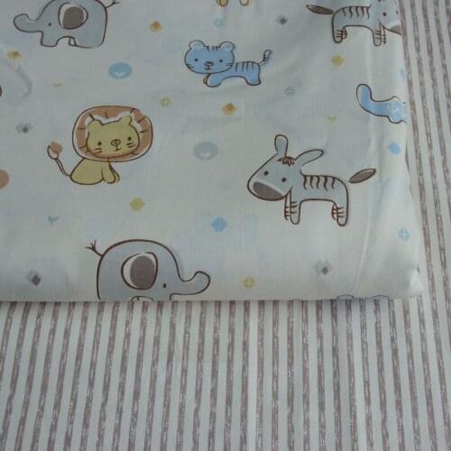 100% cotton twill cloth cartoon cute animals stripe fabrics for DIY kids bedding cushions clothes craft decor handwork quilting