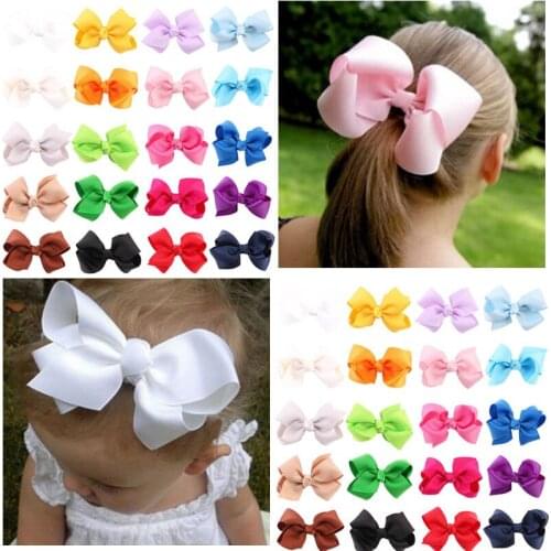 Pudcoco 20pcs Flower Baby Girls Bow-knot Grosgrain Ribbon Hair Pins Hair Clips Hair Accessory