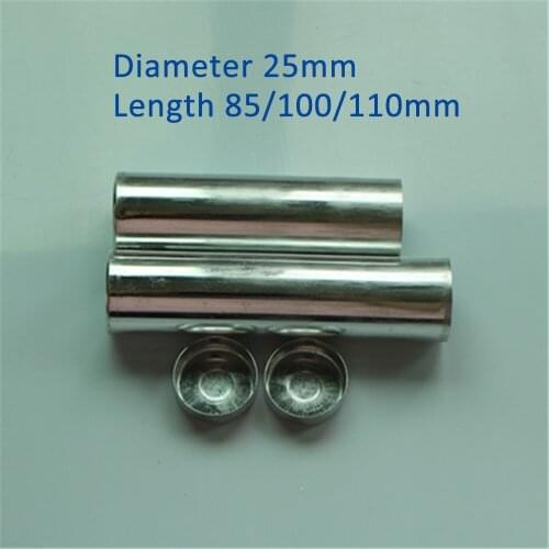 200 PCS/Lot OD25*85/100/110mm Dental Lab Aluminum Tube Empty Dental Cartridges With Cover For Flexible Acrylic Denture