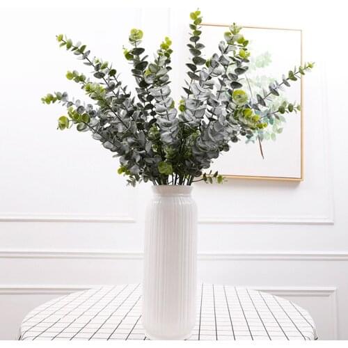 3Pcs Artificial Plant Flower Eucalyptus Leaf Home Interior Wedding Garden Decoration Artificial Eucalyptus Party Decoration