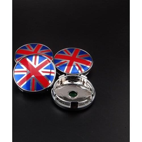4Pcs 60mm Union Jack UK Flag Wheel Center Hub Caps Emblems Badges For Cooper R50 R55 R56 R57 R58 R60 car styling stickers