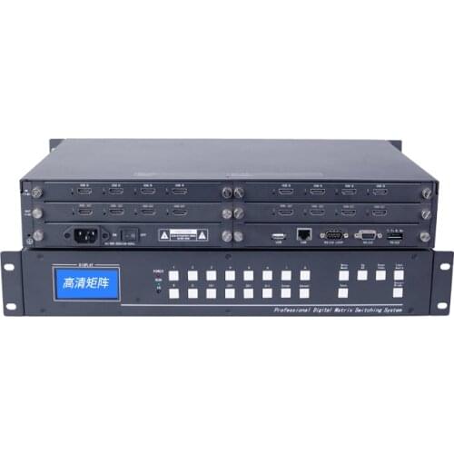 4x4 8x8 Seamless HDMI Matrix Switch with Audio, Ethernet Web APP RS232 IR Switcher HDCP 1080P 4K Video Display Auto Loop Scene