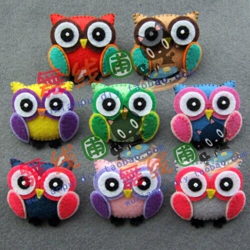 5*4.8cm Owl Brooch Felt kit Non-woven cloth Craft DIY Sewing set Felt Handwork Material DIY needlework supplies