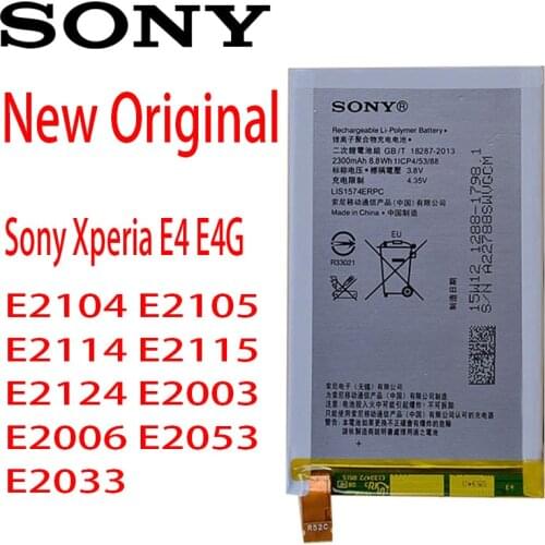 SONY 100% Original LIS1574ERPC 2300mAh Battery For Sony Xperia E4 E4G Dual E2104 E2105 E2114 E2115 E2124 E2003 E2006 E2053 E2033