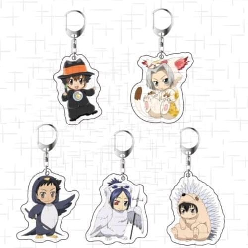 Anime HITMAN REBORN! Cartoon Q Version Keychain Sawada Tsunayoshi Gokudera Hayato Bags Pendant Keyring Cosplay Decor Xmas Gift