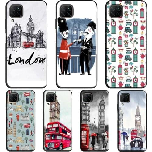 London Red Bus Big Ben Case For Huawei Mate 20 Lite Mate 10 30 Pro P30 P40 P20 P10 Lite P Smart 2019 Z TPU Cover