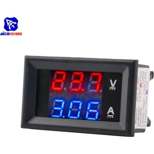 Mini Digital DC 100V 10A Voltmeter Ammeter Blue Red Led Dual Display Voltmeter Ammeter Voltage Current Meter Tester