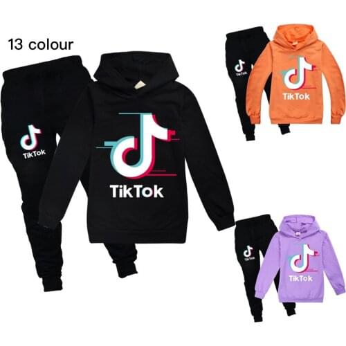 TIK TOK Kids Clothes Baby Girls Long Sleeve Hoodies+Pants Boy Winter Outfits 2Pcs Childrens Christmas Outfits Sets
