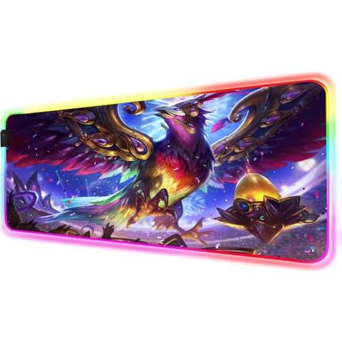 League of Legends Cool Logo Beach Guardian RGB Mouse Pad Player Accessories Large LED MousePad XXL Gaming Desk Pad Mouse Pad