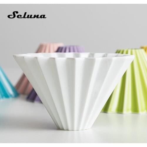 Wave Shape Coffee Filter Cup Ceramic Origami Hand Drip Pour Over Coffee Maker Holder V60 Funnel Dripper Coffee Brewer 4cup