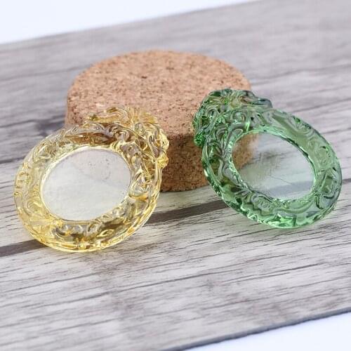 Onwear 3pcs fit 22mm round double side cabochon blanks glass pendant base settings diy necklace trays for jewelry making