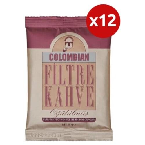 Kuru Kahveci Mehmet Efendi Colombian Filter Coffee 80 gr x 12