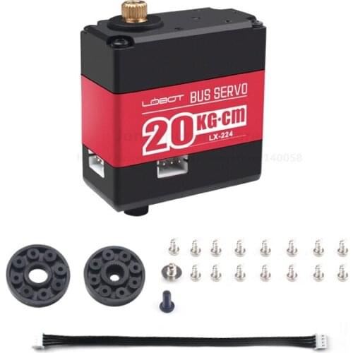 LX-224 20KG Smart Serial Robot Servo Serial Bus Servo Three Ports/High Torque and High Precision Suitable for DIY Robots