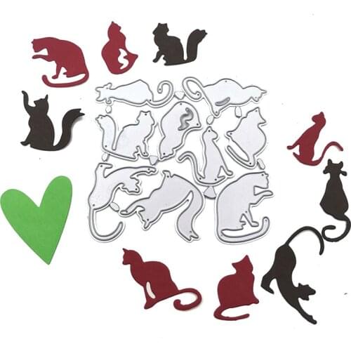 Julyarts Cat Metal Die Cut Craft Cutting Dies Card Making Photo Album for DIY Scrapbook Cutting Die Paper Cards Embossed