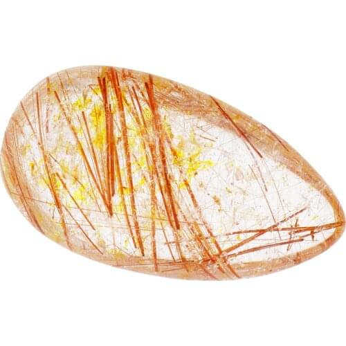 Natural Gold Rutilated Quartz Crystal Gemstone Pendant Home Decor Ornaments