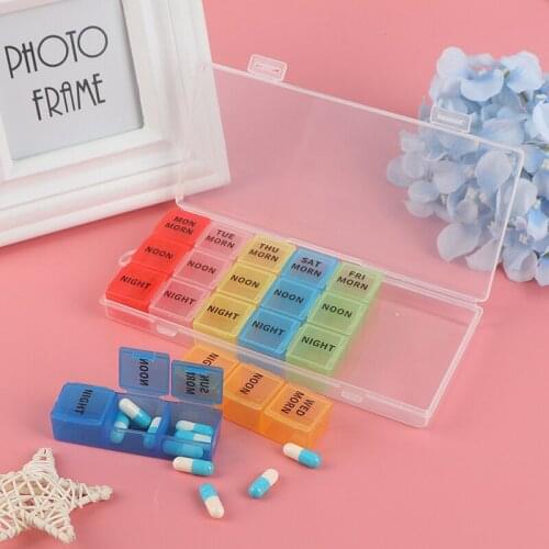 NEW Portable Plastic 7 Day 21 Slot Pill Case Box Medicine Case Organizer Week Storage Holder Case For Medicine Drug Pill Case