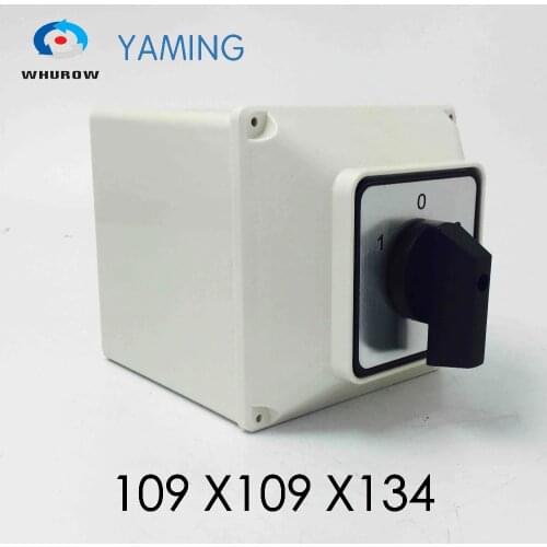 On Off On switch 3 position selector changeover 63A 3 poles Main Cam rotary switches with waterproof box YMW26-63/3M