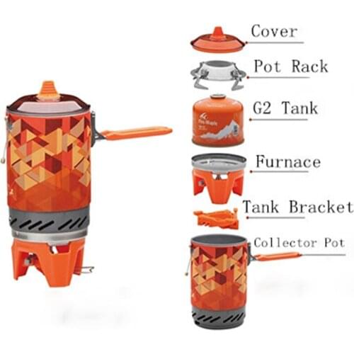 Outdoor Stove One-Piece Camping Stove Collector Pot Camping Cooking Fire Maple FMS-X2 600g 1.0L Gift Pot Rack Tank Bracket