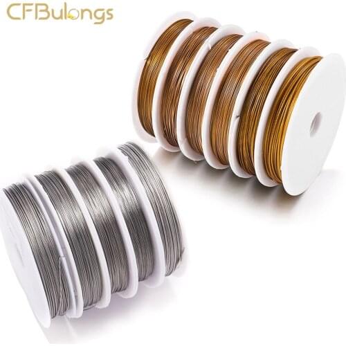 New 1 Roll 0.3-1.0mm Golden Durable Strong Beaded leads Stainless Steel Wire For Handmade DIY Jewelry aAccessories Wholesale