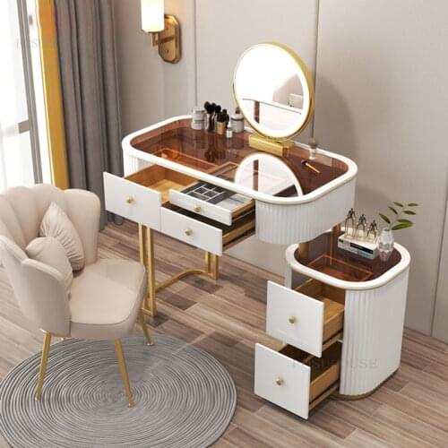 Nordic Transparent Desktop Dressers Bedroom Furniture Drawer Creative Dresser Modern Wrought Iron Frame Machine Dressing Table