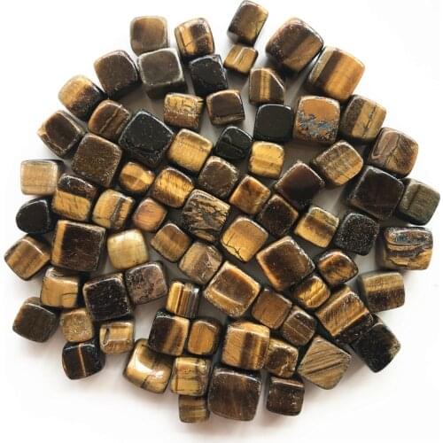 Drop Shipping 100g Natural Square Tigers Eye Crystal Gravel Rock Quartz Mineral Specimen Natural Stones and Crystals