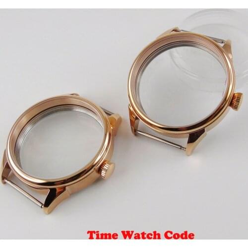42mm Golden Plated Watch Case Parts fit for ETA 6497 6498 ST 3620 3600 series Hand Winding Movement Corgeut Wristwatch Case