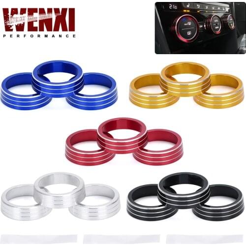 Air Conditioning Knob Decorative Cover Ring Adjust Trim Cover For VW Tiguan Atlas T-roc Ateca FR Passat B8 Variant 2017-2019