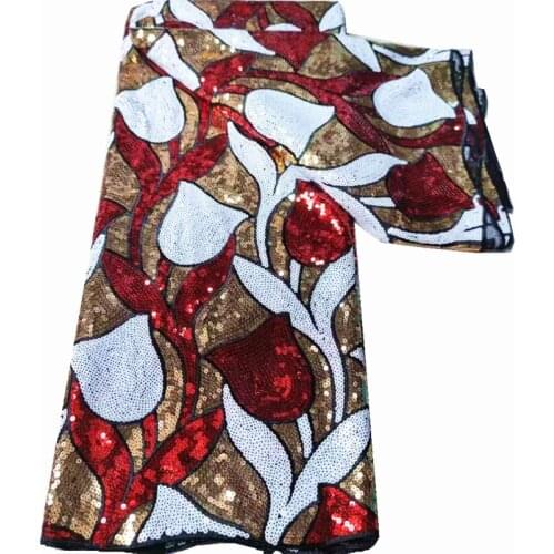 With Sequins African Lace Fabric 2021 High Quality Sequins Lace Fabric French Net Lace For Women Dress