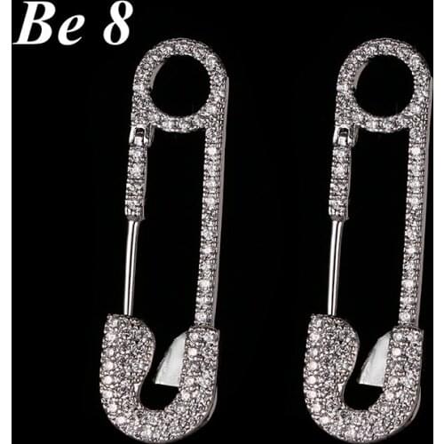 Be8 Brand New Design Button Shape Micro Inlay Cubic Joyas Trendy Earrings Pendientes Mujer Moda For Wedding Party Jewelry E-196