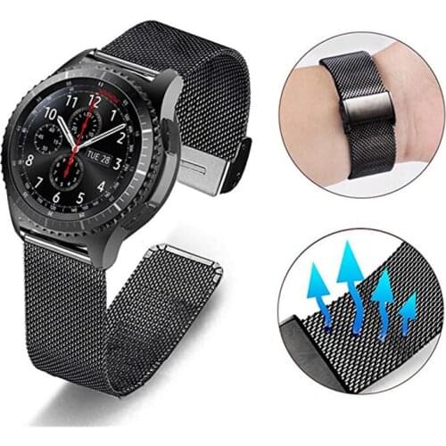 Ktab Mesh Loop Bracelet Strap for Huawei Watch GT 2 Band Samsung Galaxy Watch 46mm/Galaxy Watch 3 45mm Stainless Steel Strap