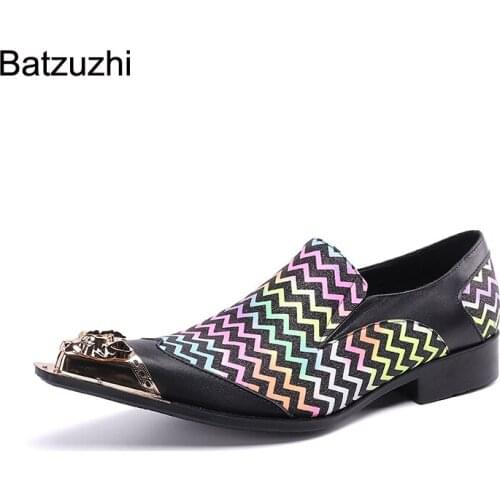 Batzuzhi Italian Style Men Shoes Formal Business Leather Dress Shoes Men Oxfords Color Party and Wedding Shoes Men, Big Size 46