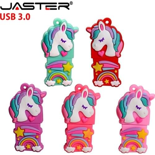 USB 3.0 Cartoon Unicorn Pen Drive USB Flash Drive 16GB 8GB 64GB 32GB Memory Stick U Disk Fashion Gift Cute Flash Drive