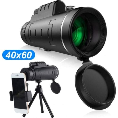 40x60 Zoom Waterproof Night Vision Telephoto Lens HD Monocular Telescope with Tripod Universal for Android Smartphone Mobile