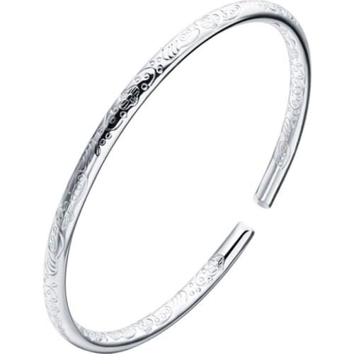 Explosion of Fashion Circle Carved Copper SV plated Bracelet Bracelets for Women charm bangles