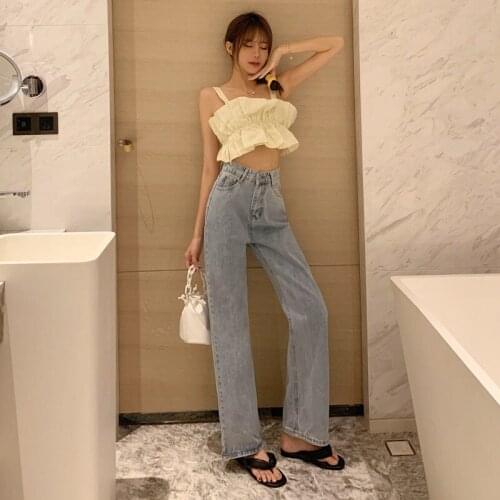 Woman Jeans Pants Denim Womens Pants Summer 2021 Loose High Waist Straight-Leg Pants Pantalones Vaqueros Mujer