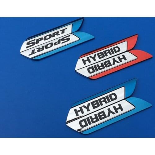 1 Pcs 3D Metal HYBRID Car Fender Side Blade Emblem Logo SPORT Car Door Side Car Stickers