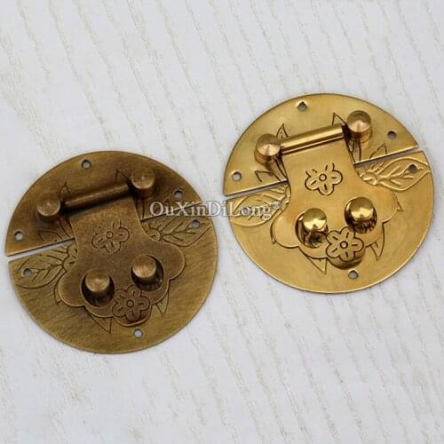 Retro 10PCS Antique Brass Hasps Catch Latches Lock for Jewelry Chest Box Suitcase Buckle Clip Clasp Wooden Boxes Lock Buckle