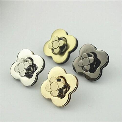 10 pieces / lot) Luggage metal accessories Flower-shaped repair turn lock DIY handbag hardware