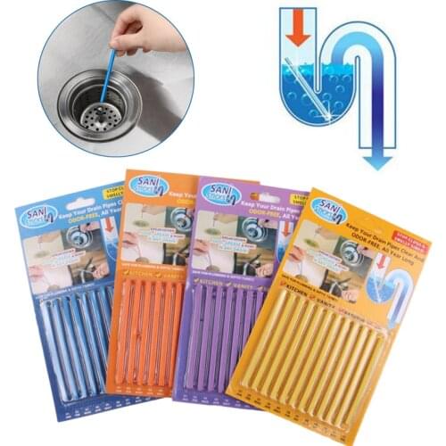 12Pcs/set Sani Sticks sewage decontamination to deodorant The kitchen toilet bathtub drain cleaner sewer cleaning rod Hair Clear