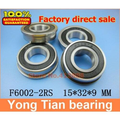 250pcs/lot free shipping Wholesale Flange ball bearing F6002-2RS 15*32*9 mm