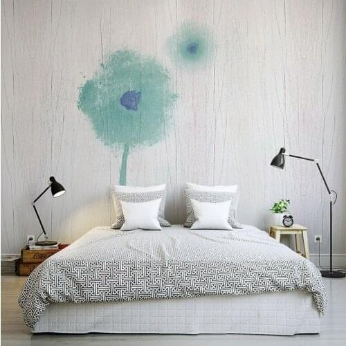 3D Wall Murals Wallpaper abstract Flower Mural Living Room Wallpaper green Dandelion Oil Painting sticker mural Photo Decor