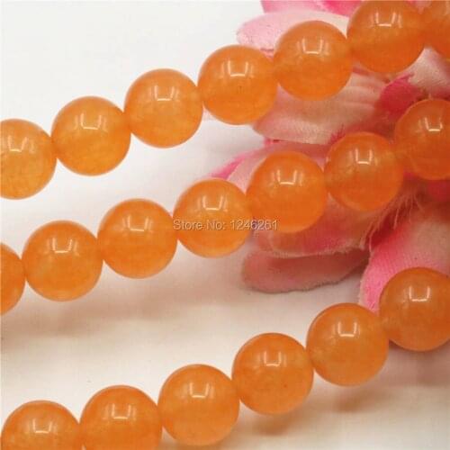 4mm 6mm 8mm 10mm 12mm Fashion Orange Chalcedony Crystal Stone Loose Round Beads Diy Christmas Gifts 15inch Jewelry Making Design