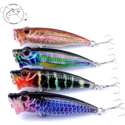4Pcs/Lot 6.5cm/7.9g TopWater Popper Boat Fishing Baits Lure Crankbait Artificial Hard Pesca Fish Swim Baits Isca Jerkbaits