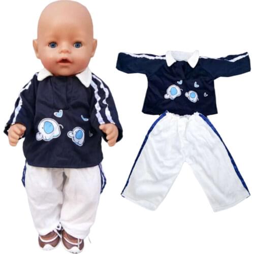 43cm new born Baby doll clothes rompers for 17 inch baby bona doll pants hat for toy wear