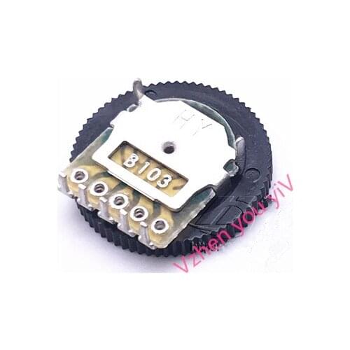 50pcs/B103 10K single 16*2MM 5 foot dial potentiometer potentiometer gear volume switch machine