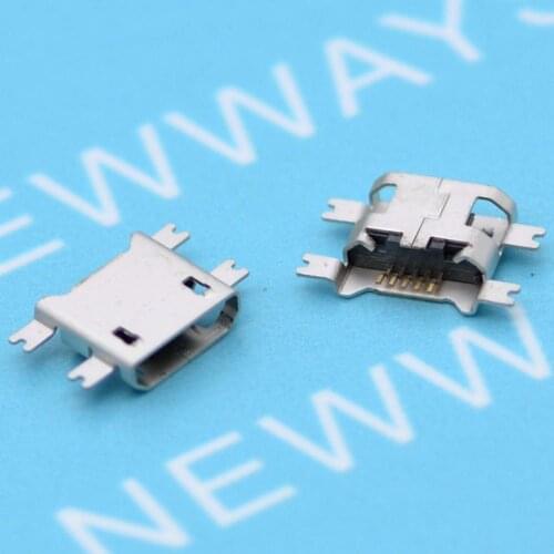 50Pcs Micro Usb Connector 5Pin 1.17Mm Heavy Plate B Type No Side Female Jack For Mobile Mini Usb Repair Mobile Tablet Tail Plug