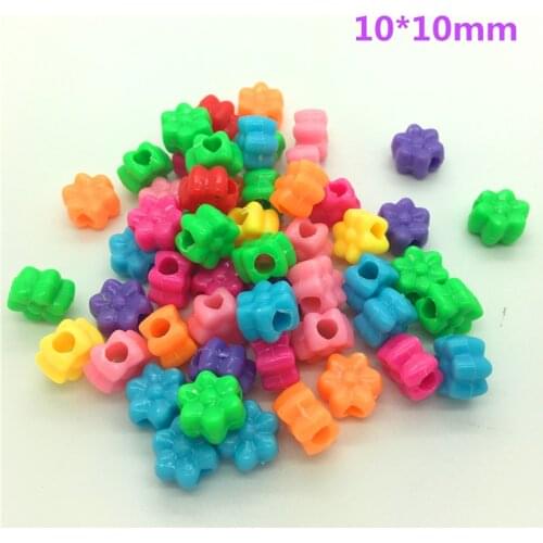 50pcs FLOWER Mixed Colors Acrylic Perforation Beads DIY Jewelry Making Earrings Necklace Bracelet Accessories #MIx05