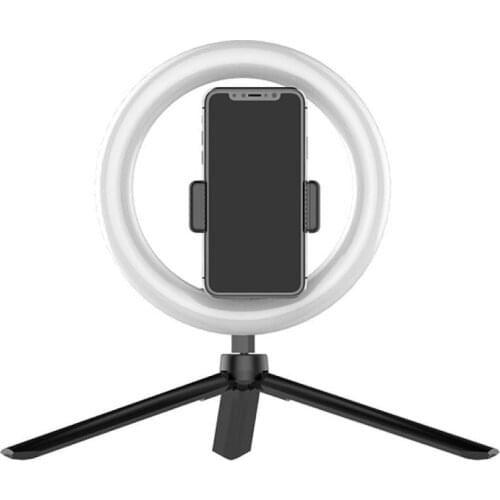8inch Selfie LED Ring Light Studio Camera Photo Phone Fill Lamp Stainless Steel Desk Fill Light with Tripod For Youtube Tiktok